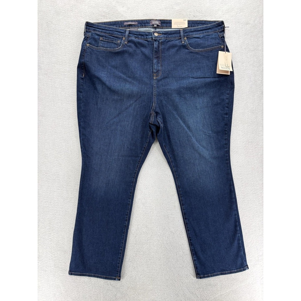 NYDJ Sheri Slim Jeans Womens 26W Blue Dark Wash High Rise Lift Tuck Stretch NWT